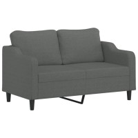 vidaXL 2 Piece Sofa Set with Cushions Dark Gray Fabric