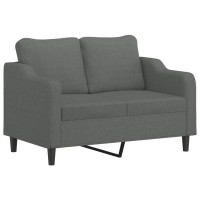 vidaXL 2 Piece Sofa Set with Cushions Dark Gray Fabric