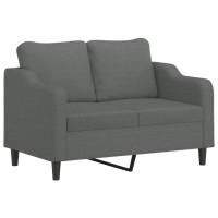 vidaXL 3 Piece Sofa Set with Cushions Dark Gray Fabric