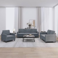 vidaXL 3 Piece Sofa Set Dark Gray Velvet