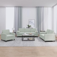 vidaXL 3 Piece Sofa Set with Pillows Light Gray Velvet