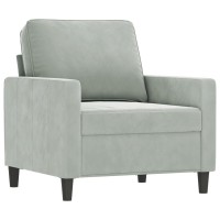 vidaXL 3 Piece Sofa Set with Pillows Light Gray Velvet