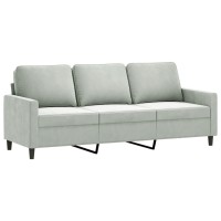 vidaXL 3 Piece Sofa Set with Pillows Light Gray Velvet