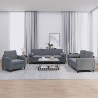 vidaXL 3 Piece Sofa Set with Pillows Dark Gray Velvet