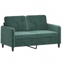 vidaXL 2 Piece Sofa Set Dark Green Velvet