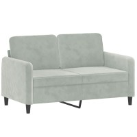 Vidaxl 2 Piece Sofa Set With Pillows Light Gray Velvet