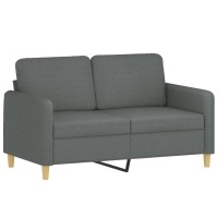 vidaXL 4 Piece Sofa Set with Cushions Dark Gray Fabric