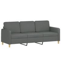 vidaXL 4 Piece Sofa Set with Cushions Dark Gray Fabric