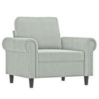 vidaXL 3 Piece Sofa Set with Cushions Light Gray Velvet