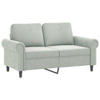 vidaXL 3 Piece Sofa Set with Cushions Light Gray Velvet