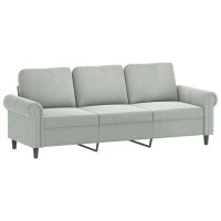 vidaXL 3 Piece Sofa Set with Cushions Light Gray Velvet