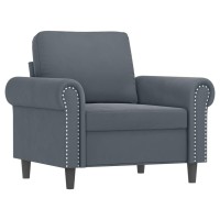 vidaXL 3 Piece Sofa Set with Cushions Dark Gray Velvet