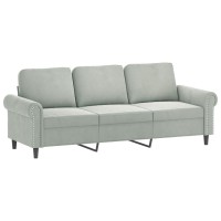 vidaXL 2 Piece Sofa Set with Pillows Light Gray Velvet