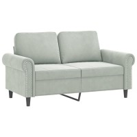 vidaXL 2 Piece Sofa Set with Pillows Light Gray Velvet