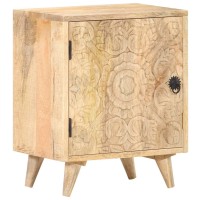 vidaXL Carved Bedside Cabinet 15.7