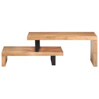 vidaXL 2 Piece Coffee Table Set Solid Acacia Wood