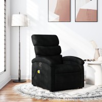 vidaXL Massage Recliner Chair Black Fabric