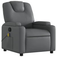 vidaXL Massage Recliner Chair Gray Faux Leather