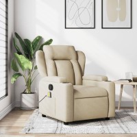 vidaXL Massage Recliner Chair Cream Fabric