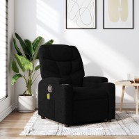 vidaXL Massage Recliner Chair Black Fabric