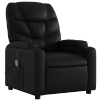 vidaXL Massage Recliner Chair Black Faux Leather