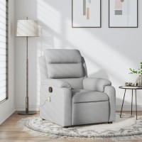 vidaXL Massage Recliner Chair Light Gray Fabric