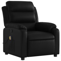 vidaXL Massage Recliner Chair Black Faux Leather