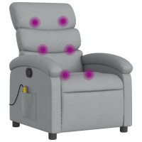 vidaXL Massage Recliner Chair Light Gray Fabric