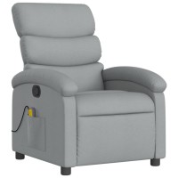 vidaXL Massage Recliner Chair Light Gray Fabric