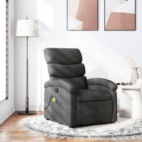 vidaXL Massage Recliner Chair Dark Gray Fabric