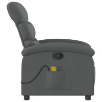 vidaXL Massage Recliner Chair Dark Gray Fabric