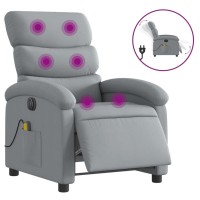 vidaXL Electric Massage Recliner Chair Light Gray Fabric