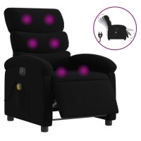 vidaXL Electric Massage Recliner Chair Black Fabric