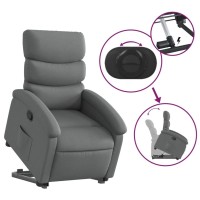 vidaXL Stand up Recliner Chair Dark Gray Fabric