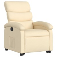 vidaXL Stand up Recliner Chair Cream Fabric