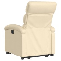 vidaXL Stand up Recliner Chair Cream Fabric