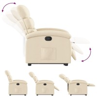 vidaXL Stand up Recliner Chair Cream Fabric