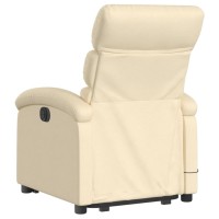 vidaXL Stand up Massage Recliner Chair Cream Fabric