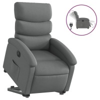 vidaXL Electric Stand up Recliner Chair Dark Gray Fabric