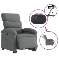 vidaXL Electric Stand up Recliner Chair Dark Gray Fabric