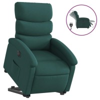 vidaXL Electric Stand up Recliner Chair Dark Green Fabric