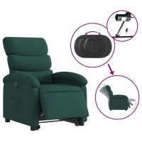 vidaXL Electric Stand up Recliner Chair Dark Green Fabric