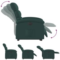 vidaXL Electric Stand up Recliner Chair Dark Green Fabric