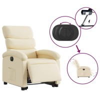 vidaXL Electric Stand up Recliner Chair Cream Fabric