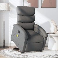 vidaXL Electric Stand up Massage Recliner Chair Dark Gray Fabric