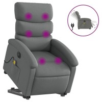 vidaXL Electric Stand up Massage Recliner Chair Dark Gray Fabric