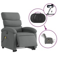 vidaXL Electric Stand up Massage Recliner Chair Dark Gray Fabric