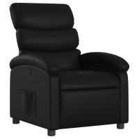 vidaXL Recliner Chair Black Faux Leather