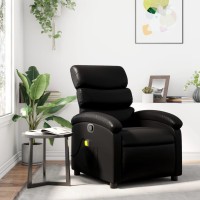 Vidaxl Massage Recliner Chair Black Faux Leather