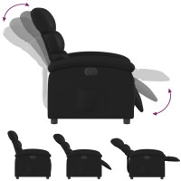 vidaXL Electric Recliner Chair Black Faux Leather